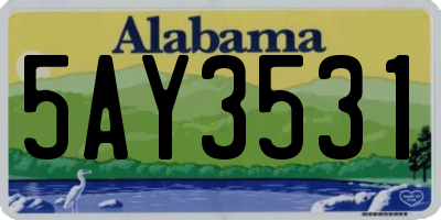 AL license plate 5AY3531