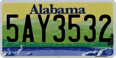 AL license plate 5AY3532