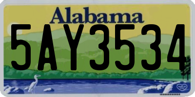 AL license plate 5AY3534