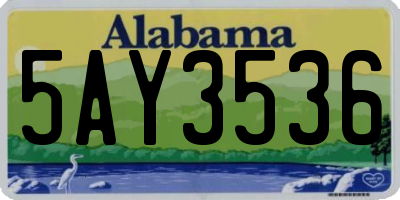 AL license plate 5AY3536