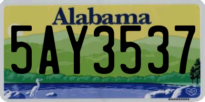 AL license plate 5AY3537