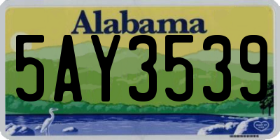 AL license plate 5AY3539