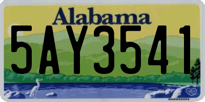 AL license plate 5AY3541