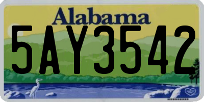 AL license plate 5AY3542