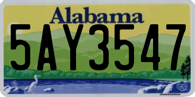 AL license plate 5AY3547