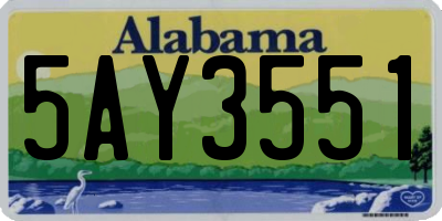 AL license plate 5AY3551