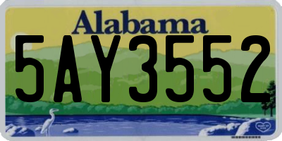 AL license plate 5AY3552