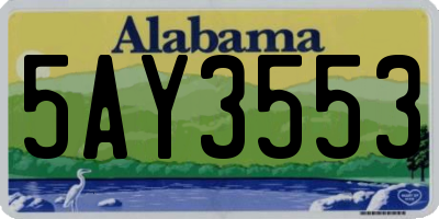 AL license plate 5AY3553
