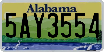 AL license plate 5AY3554