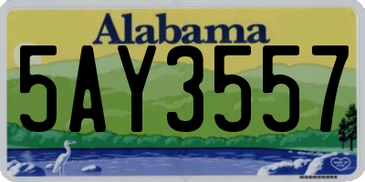 AL license plate 5AY3557