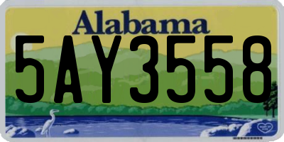 AL license plate 5AY3558