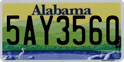 AL license plate 5AY3560
