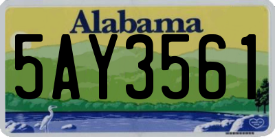 AL license plate 5AY3561