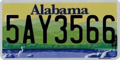 AL license plate 5AY3566