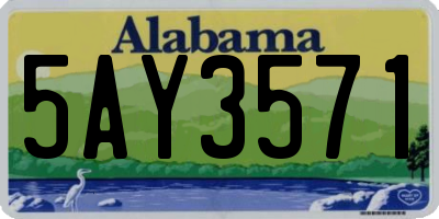 AL license plate 5AY3571