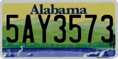 AL license plate 5AY3573