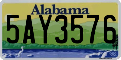 AL license plate 5AY3576