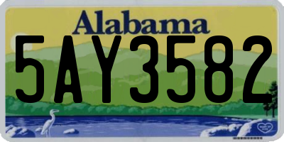 AL license plate 5AY3582