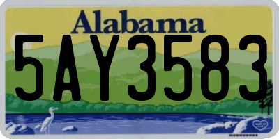AL license plate 5AY3583