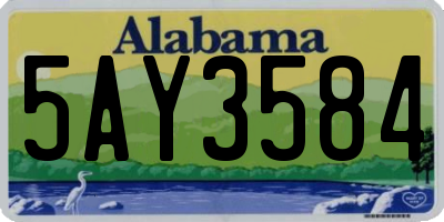 AL license plate 5AY3584