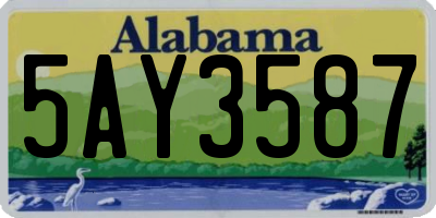 AL license plate 5AY3587