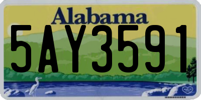 AL license plate 5AY3591