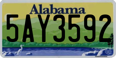AL license plate 5AY3592
