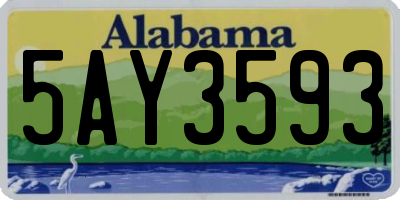 AL license plate 5AY3593