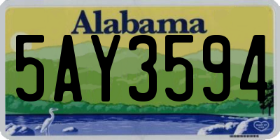 AL license plate 5AY3594