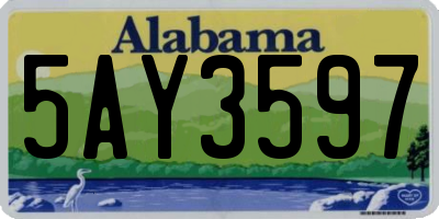 AL license plate 5AY3597