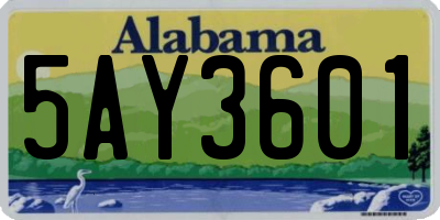 AL license plate 5AY3601