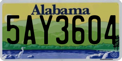 AL license plate 5AY3604