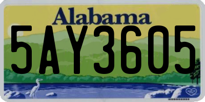 AL license plate 5AY3605