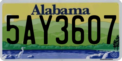 AL license plate 5AY3607