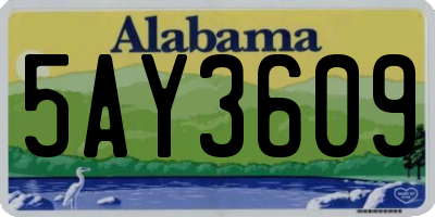 AL license plate 5AY3609