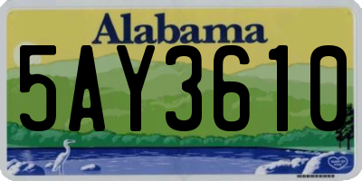 AL license plate 5AY3610