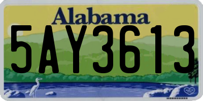 AL license plate 5AY3613