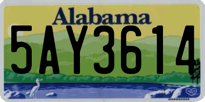 AL license plate 5AY3614