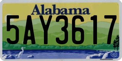 AL license plate 5AY3617