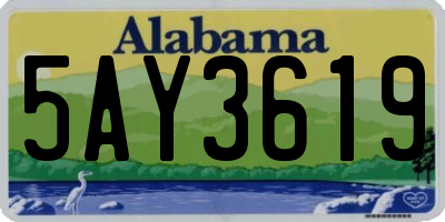 AL license plate 5AY3619