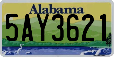 AL license plate 5AY3621