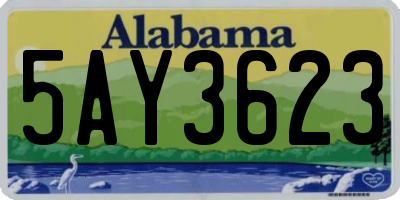 AL license plate 5AY3623