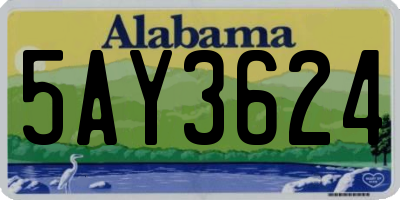 AL license plate 5AY3624