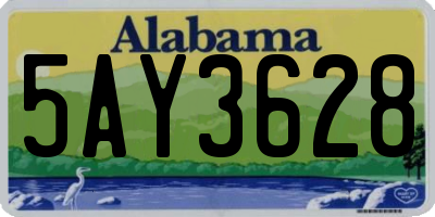 AL license plate 5AY3628