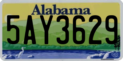 AL license plate 5AY3629