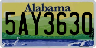 AL license plate 5AY3630
