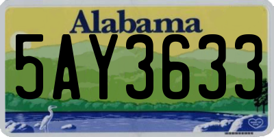 AL license plate 5AY3633