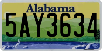 AL license plate 5AY3634