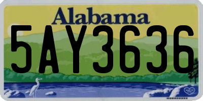 AL license plate 5AY3636