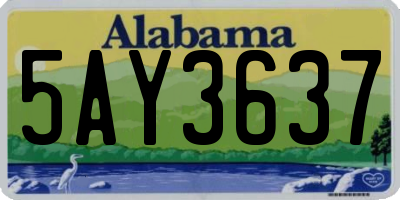 AL license plate 5AY3637